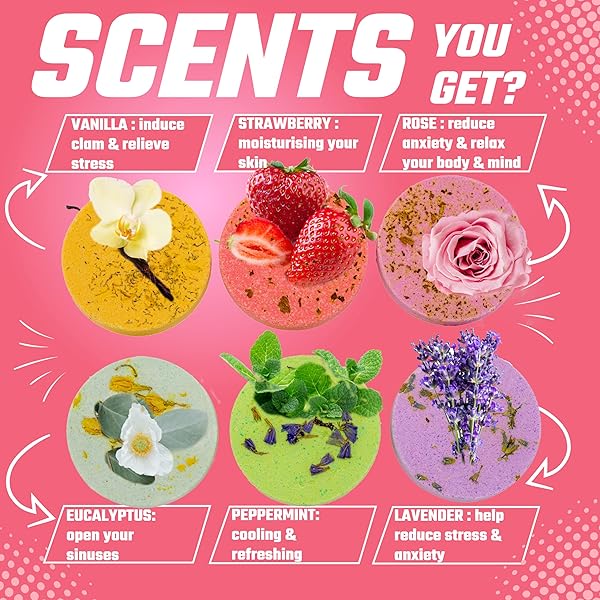 Transform your shower routine with these luxurious natural shower steamers bath bombs! The perfect gift for any woman in your life - girlfriend, mum, nan, or wife. Lavender, rose, and mint scents will transport you to a spa-like experience