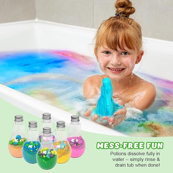 🛁✨ 6 Large Bath Bombs Potion Set for Kids! 🌈🔬 Colorful & Fizzy Fun! 🎁 Perfect Surprise Gift for Boys & Girls! 🧪 Educational STEM Bubble Bath Kit!