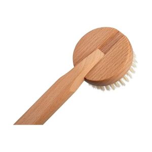 Get your skin glowing with this must-have wooden body brush! The removable handle makes it easy to exfoliate from head to toe in the shower. Say hello to smooth, radiant skin! ✨🚿 #showeressential #glow
