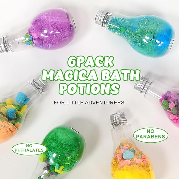 🛁✨ 6 Large Bath Bombs Potion Set for Kids! 🌈🔬 Colorful & Fizzy Fun! 🎁 Perfect Surprise Gift for Boys & Girls! 🧪 Educational STEM Bubble Bath Kit!