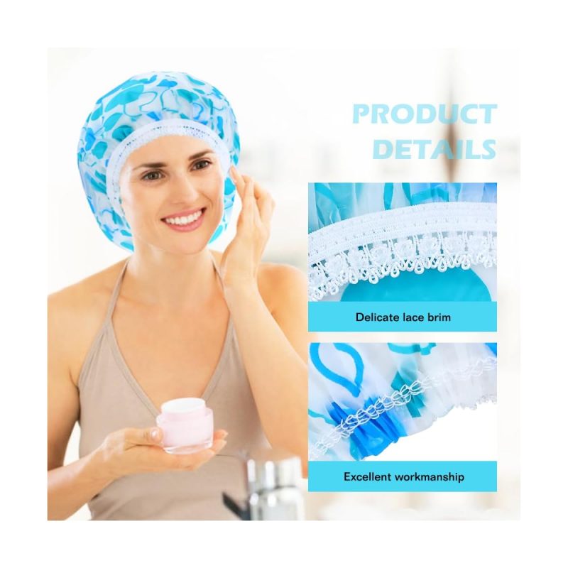 "Stay cute and dry with these 6 fun shower caps! Waterproof, adjustable, and perfect for all hair types. Add some style to your shower routine with hearts and big dots 🚿💖 #showercaps #haircare #t