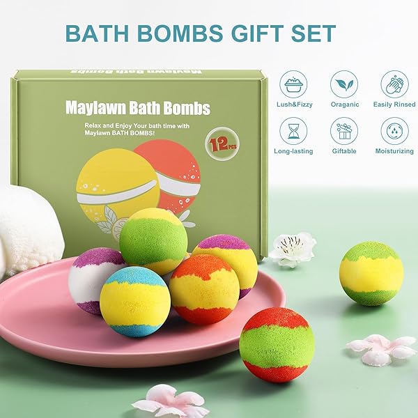 Treat yourself (or a loved one) to a luxurious bath experience with this 12-piece handmade fizzy bubble bath bomb set! Perfect for birthdays, Mother's Day, or just to show someone special how much you care. Vegan and cruelty-free
