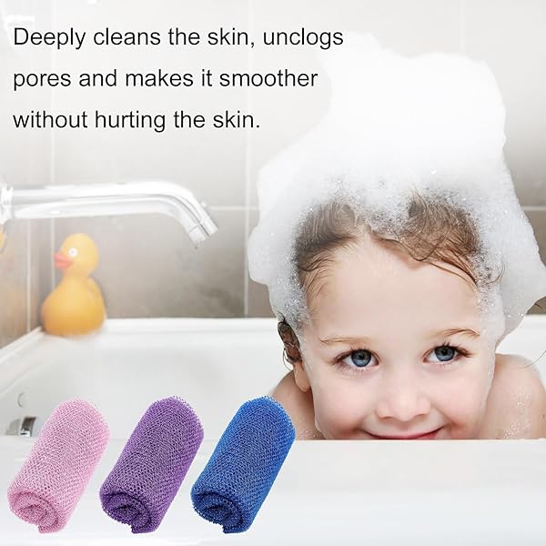 Get smooth, glowing skin with these African exfoliating nets! Perfect for deep cleaning and scrubbing away dead skin. Available in purple, pink, and blue. Great for men and women! ✨🚿 #skincare #ex