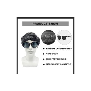 Get ready to rock your look with this black layered wig! Perfect for 70s and 80s disco vibes or daily use. Get those handsomeness levels up with this fluffy, curly wig. Ready to slay in any costume or fancy