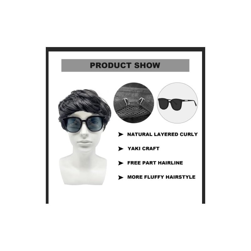 Get ready to rock your look with this black layered wig! Perfect for 70s and 80s disco vibes or daily use. Get those handsomeness levels up with this fluffy, curly wig. Ready to slay in any costume or fancy
